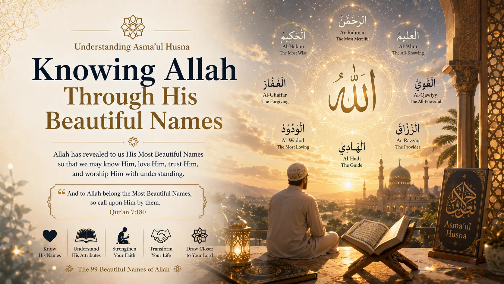 Who Is Allah سُبْحَانَهُ وَتَعَالَىٰ? Part - 3. Knowing Allah Through His Beautiful Names and Perfect Attributes
