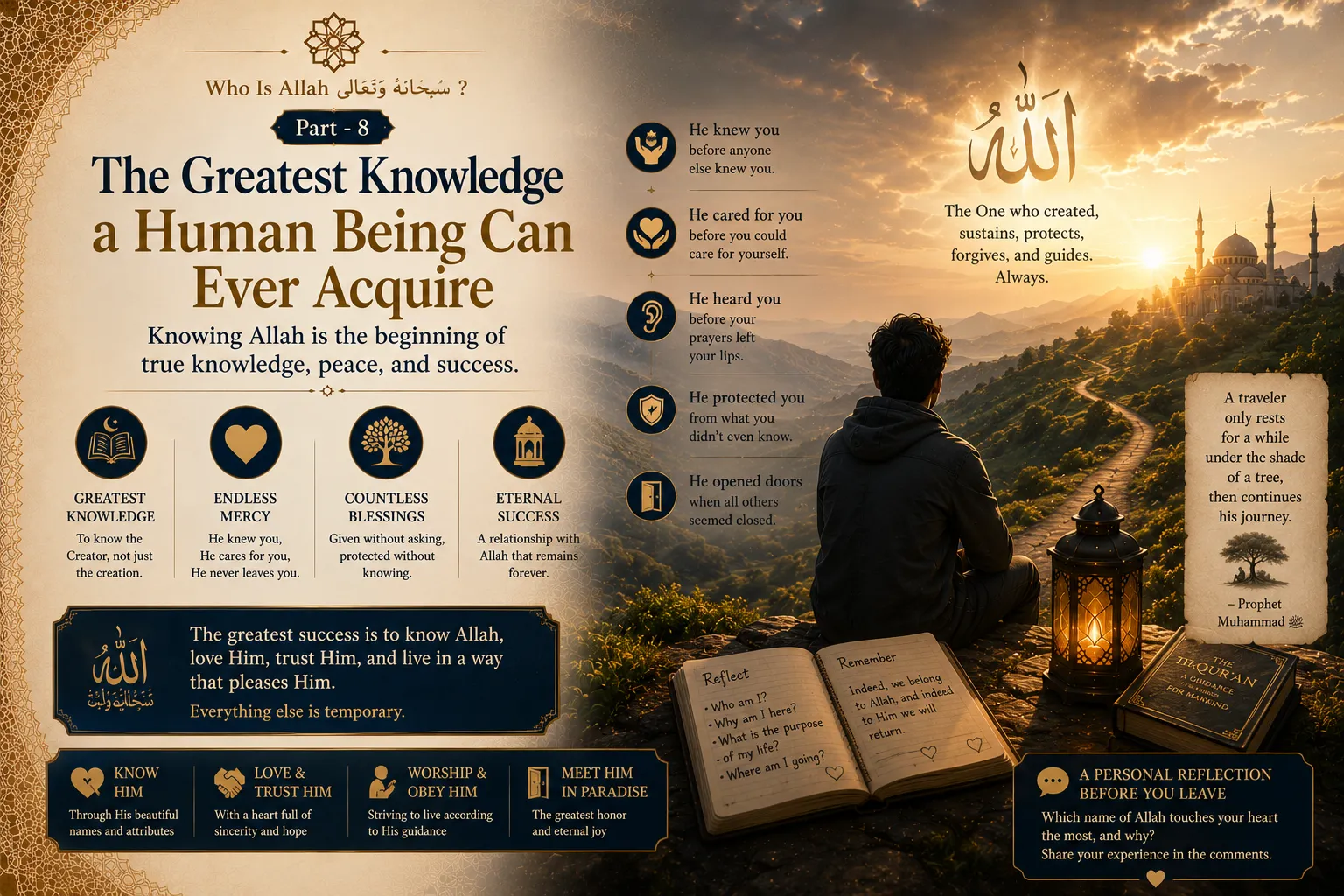 Who Is Allah سُبْحَانَهُ وَتَعَالَىٰ? Part - 8. The Greatest Knowledge a Human Being Can Ever Acquire