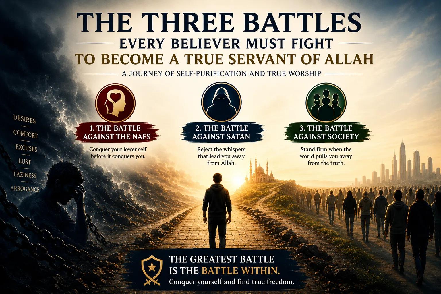 The Three Battles Every Believer Must Fight to Become a True Servant of Allah